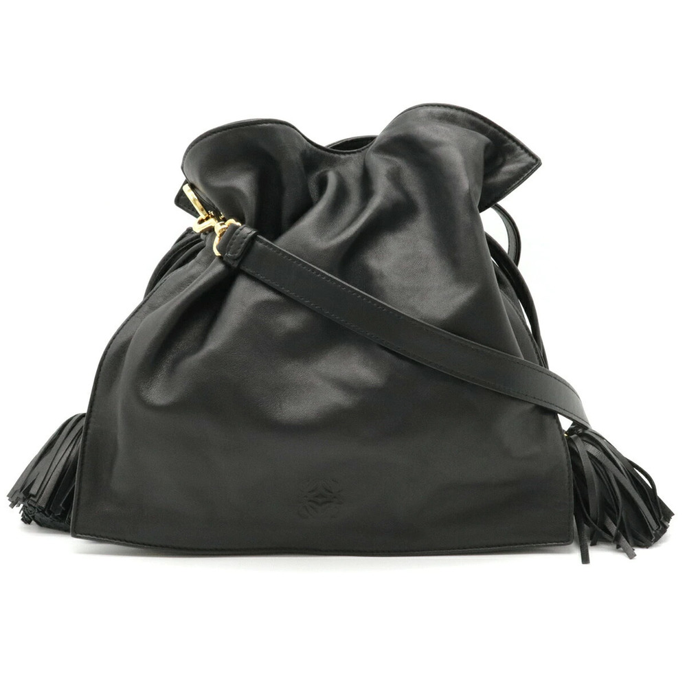 Loewe Flamenco Crossbody Bag Fringe Nappa Leather Black